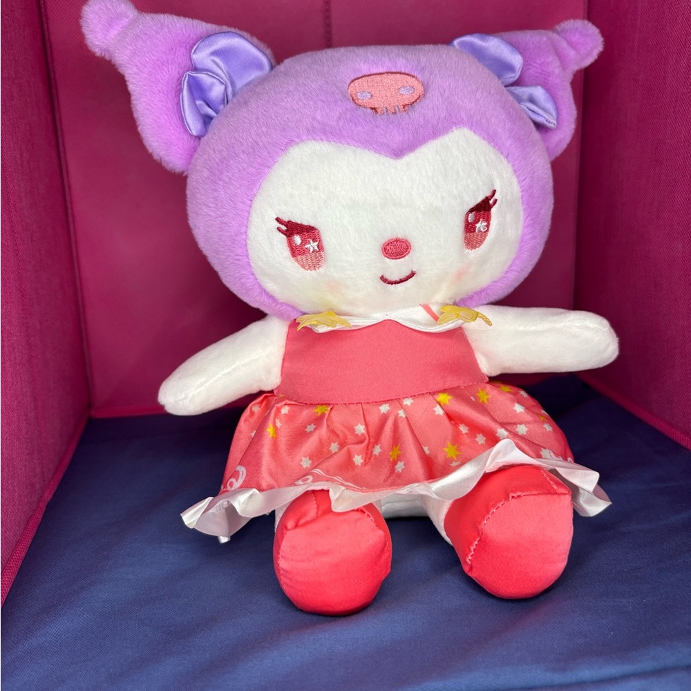 Kuromi Plush Toy with Purple and Pink Accents